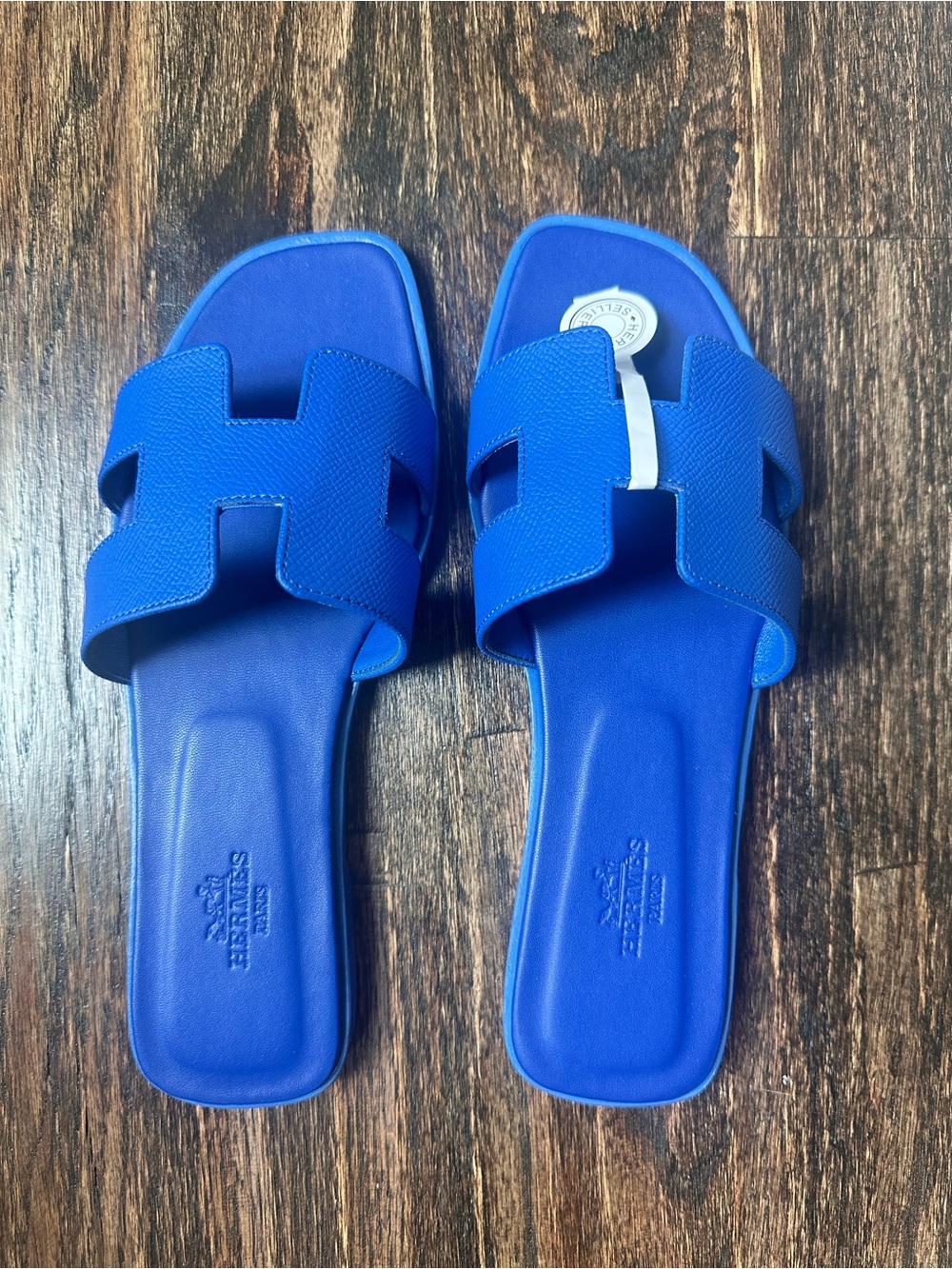Brand new Blue Slide Sandals, designer inspired. Size: 38